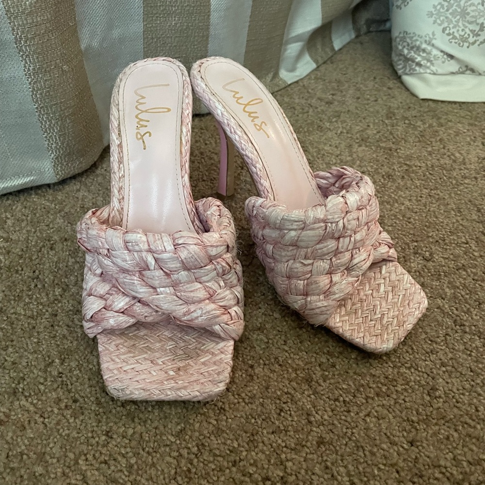 Lulu's Pink Rattan Women's Heels